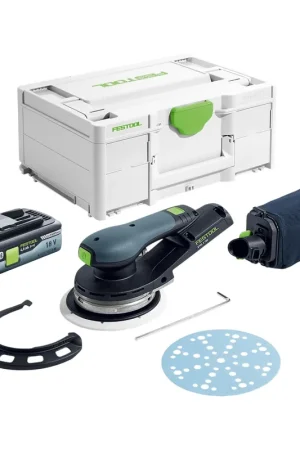 Festool ETSC 2 150-Basic Ponceuse excentrique sans fil 18 V 150 mm Brushless + 1x batterie 4,0 Ah + Systainer - sans chargeur Bon Plan