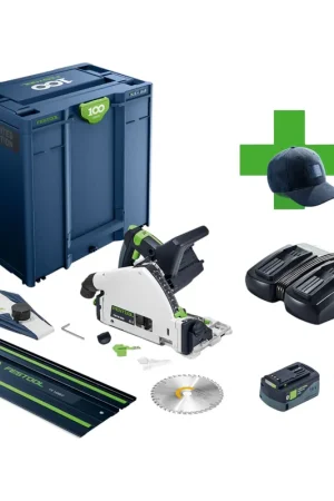 Festool TSC 55 KEBI-Plus/XL-FS 100Y Limited Edition Scie plongeante sans fil 18 / 36 V ( 2x 18 V ) 160 mm Brushless ( 578229 ) + 2x batterie 5,0 Ah + chargeur + rail de guidage + Systainer Achetez Aujourd'hui