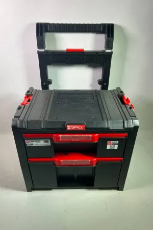 Meilleure Vente Qbrick System PRO Cart 2.0 Plus Drawer 2 boîte mobile sur roulettes 520 x 415 x 660 mm 9,5 l 12 l poignée télescopique double amovible