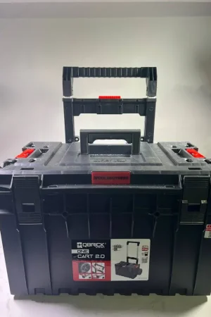 Qbrick System ONE Cart 2.0 Trolley 641 x 485 x 660 mm 52 l IP66 chargeable 100 kg empilable avec double poignée télescopique en aluminium Nouvel Arrivage