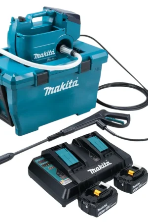 Makita DHW 080 PM2K Nettoyeur haute pression sur batterie 36 V ( 2x 18 V ) 80 bar 380 l/h Brushless + 2x batterie 4,0 Ah + chargeur double Populaire
