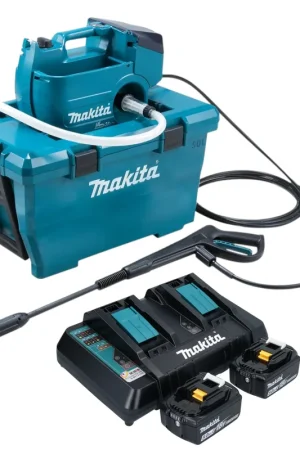 Makita DHW 080 PT2K Nettoyeur haute pression sur batterie 36 V ( 2x 18 V ) 80 bar 380 l/h Brushless + 2x batterie 5,0 Ah + chargeur double Satisfait Ou Remboursé