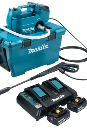 Makita DHW 080 PG2K Nettoyeur haute pression sur batterie 36 V ( 2x 18 V ) 80 bar 380 l/h Brushless + 2x batterie 6,0 Ah + chargeur double Prix Choc