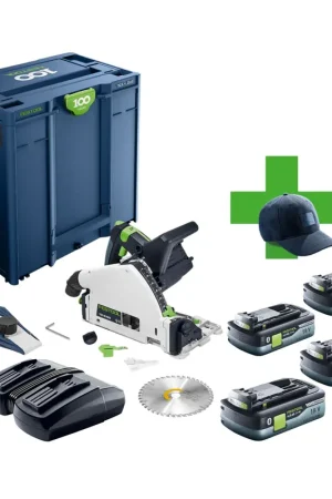 Festool TSC 55 KEB-Basic 100Y Limited Edition Scie plongeante sans fil 18 / 36 V ( 2x 18 V ) 160 mm Brushless + 4x batterie 4,0 Ah + chargeur + Systainer Commande En Gros