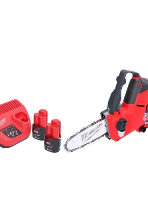 Milwaukee M12 FHS-202 Scie à élaguer sans fil 12 V 15 cm Brushless + 2x batterie 2,0 Ah + chargeur Livraison Express