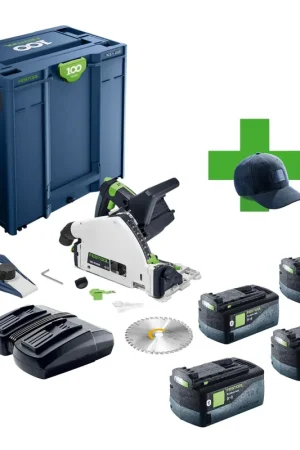 Vente Directe Festool TSC 55 KEB-Basic 100Y Limited Edition Scie plongeante sans fil 18 / 36 V ( 2x 18 V ) 160 mm Brushless + 4x batterie 5,0 Ah + chargeur + Systainer