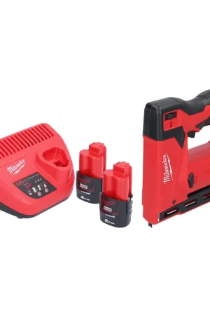 Vente Flash Milwaukee M12 BST-202 Agrafeuse sans fil 12 V 6 - 14 mm + 2x batterie 2,0 Ah + chargeur