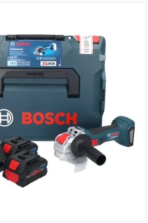 Bon Plan Bosch GWX 18V-7 Professional Akku Winkelschleifer 18 V 125 mm Brushless X-LOCK + 2x ProCORE Akku 5,5 Ah + Ladegerät + L-Boxx