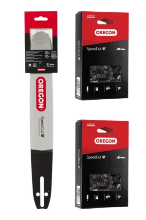 Guide-chaîne Oregon Speedcut Kombo + 2x chaîne de tronçonneuse 38 cm 0,325" 1,3 mm 64 TG ( 561660 ) Prix Promo