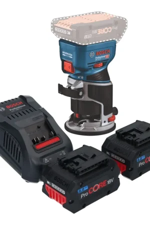Bosch GKF 18V-8 Professional Affleureuse sans fil 18 V 8,0 mm Brushless + 2x batterie ProCORE 8,0 Ah + chargeur Paiement Sécurisé