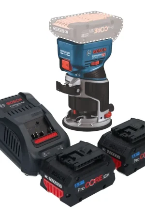 Super Prix Bosch GKF 18V-8 Professional Affleureuse sans fil 18 V 8,0 mm Brushless + 2x batterie ProCORE 5,5 Ah + chargeur