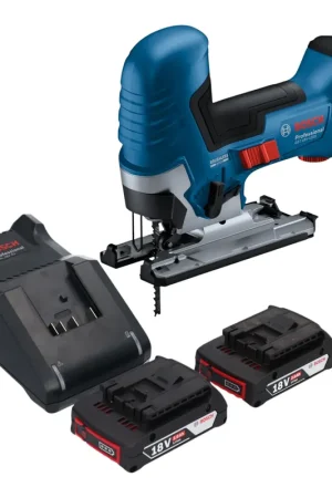 Bosch GST 18V-125 S Professional Scie sauteuse sans fil 18 V 125 mm Brushless + 2x batterie 2,0 Ah + chargeur Retour Gratuit