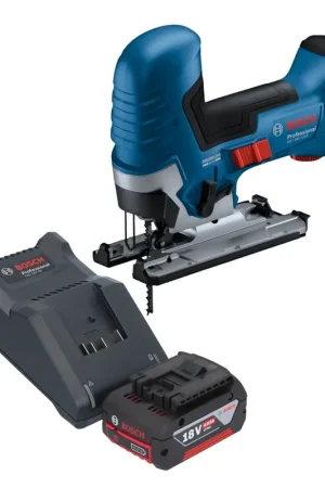 Bosch GST 18V-125 S Professional Scie sauteuse sans fil 18 V 125 mm Brushless + 1x batterie 4,0 Ah + chargeur Top Vente