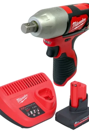 Achat Immédiat Milwaukee M12 BIW12-501 Clé à choc sans fil 12 V 138 Nm 1/2" + 1x batterie 5,0 Ah + chargeur