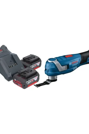 Bosch GOP 18V-34 Professional Cutter multifonction sans fil 18 V Starlock Plus + 2x batterie 4,0 Ah + chargeur Commander Vite