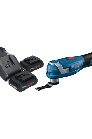Prix Bas Bosch GOP 18V-34 Professional Cutter multifonctions sans fil 18 V Starlock Plus + 2x batterie ProCORE 4,0 Ah + chargeur
