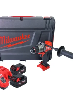 Achat Immédiat Milwaukee M18 FDD3-502X Perceuse-visseuse sans fil 18 V 158 Nm Brushless ( 4933479863 ) + 2x batterie 5,0 Ah + chargeur + HD Box