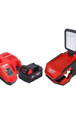 Milwaukee M18 PAL2-501 Lampe sans fil 18 V 2000 lm IP20 + 1x batterie 5,0 Ah + chargeur Haute Qualité