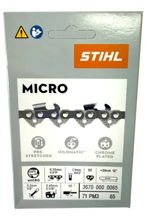 Soldes Stihl 1/4" Picco Micro 3 (PM3) chaîne de scie 30 cm 1/4" P 1,1 mm 65 TG ( 36700000065 )