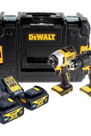 Usine Directe DeWalt DCK 2062 M2T Kit combiné sans fil 18 V DCD 709 Perceuse à percussion + DCF 809 Visseuse à chocs + 2 batteries 4,0 Ah + chargeur + TSTAK
