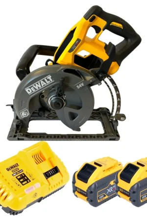Jusqu'à Épuisement Des Stocks DeWalt DCS 577 Y2 Scie circulaire manuelle sans fil 54 V FlexVolt 190 mm Brushless + 2x batterie 12,0 Ah + chargeur