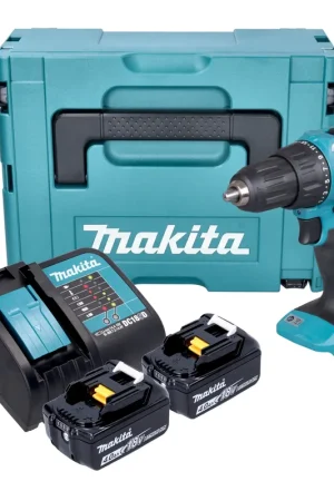 Achetez Aujourd'hui Perceuse à percussion sans fil Makita DHP 490 SMJ 18 V 65 Nm Brushless + 2 batteries 4,0 Ah + chargeur + Makpac
