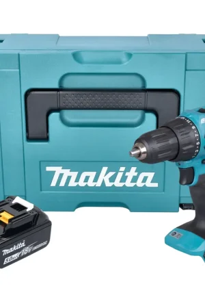 Affaire À Saisir Perceuse à percussion sans fil Makita DHP 490 T1J 18 V 65 Nm Brushless + 1 batterie 5,0 Ah + Makpac - sans chargeur