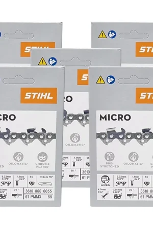 Satisfait Ou Remboursé Stihl 5x 3/8" Picco Micro Mini 3 (PMM3) chaîne de scie 40 cm 3/8" P 1,3 mm 55 TG 5 pièces ( 5x 36100000055 )