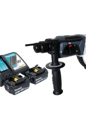 Marteau perforateur sans fil Makita DHR 202 RFW 18 V 20 mm 2,0 J blanc + 2 batteries 3,0 Ah + chargeur Must-Have