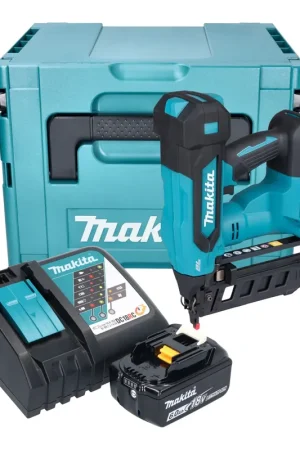Cloueuse sans fil Makita DBN 601 RG1J 18 V 19 - 64 mm Brushless + 1 batterie 6,0 Ah + chargeur + Makpac Prix Promo