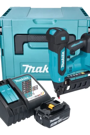 Prix Réduit Makita DBN 601 RF1J Cloueuse sans fil 18 V 19 - 64 mm Brushless + 1 batterie 3,0 Ah + chargeur + Makpac