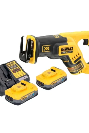 Scie sabre sans fil DeWalt DCS 367 H2 18 V Brushless + 2 batteries Powerstack 5,0 Ah + chargeur Offre Du Jour
