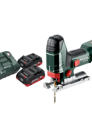 Vente Directe Scie sauteuse sans fil Metabo ST 18 L 90 18 V 90 mm + 2 batteries LiHD 4,0 Ah + chargeur