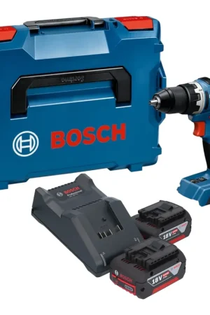Retour Gratuit Perceuse-visseuse sans fil Bosch GSR 18V-65 Professional 18 V 63 Nm sans balais + 2 batteries 4,0 Ah + chargeur + L-Boxx
