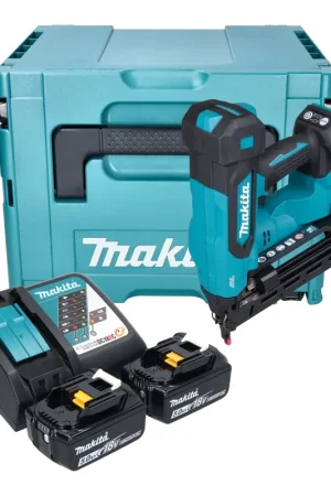 Remise Cloueuse à tête plate sans fil Makita DBN 610 RTJ 18 V 32 - 64 mm Brushless + 2 batteries 5,0 Ah + chargeur + Makpac