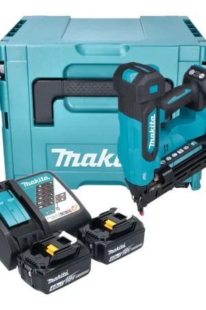 Cloueuse à tête plate sans fil Makita DBN 610 RMJ 18 V 32 - 64 mm Brushless + 2 batteries 4,0 Ah + chargeur + Makpac Livraison Express
