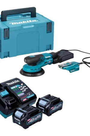 Prix Cassé Makita BO 004 CGD201 Ponceuse excentrique sans fil 40 V max. 150 mm course 3,0 mm Brushless + 2x batterie 2,5 Ah + chargeur + Makpac