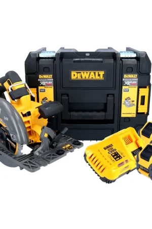DeWalt DCS 579 Y2T Scie circulaire manuelle sans fil 54 V FlexVolt 190 mm Brushless + 2x batterie 12,0 Ah + chargeur + TSTAK Meilleur Choix