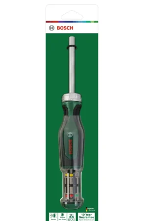 Petit Prix Bosch Tournevis à cliquet + 12x embouts ( 1600A032V0 ) PH / PZ / SL / TX Chrome Vanadium