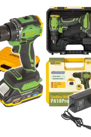 Solde Procraft PA18Pro visseuse sans fil 20 V 30 Nm Brushless + 1x batterie 1,5 Ah + chargeur + coffret