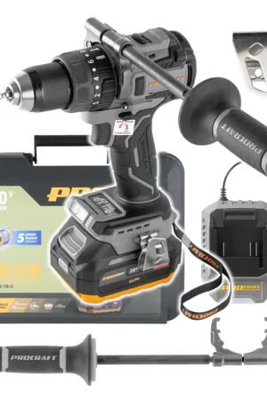 Procraft Industrial CD20B-1b Perceuse-visseuse sans fil 20 V 150 Nm + 1x batterie 4,0 Ah + chargeur + coffret Satisfait Ou Remboursé