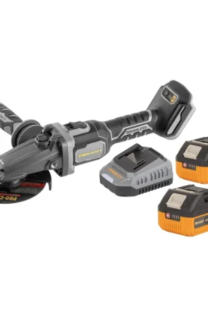 Meilleur Choix Procraft Industrial AG125Cbb Meuleuse d'angle sans fil à tête plate 20 V 125 mm Brushless + 2x batterie 4,0 Ah + chargeur