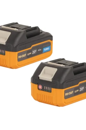 Meilleur Choix Procraft 2x 20/4 Turbo batterie 20 V 4,0 Ah / 4000 mAh Li-ion avec indicateur de charge