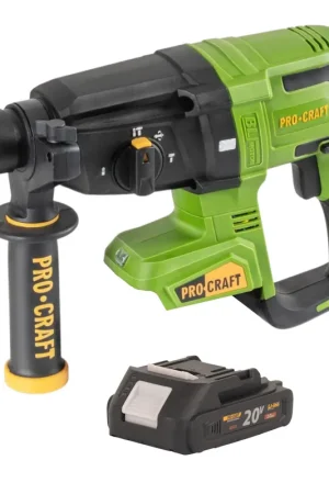 Quantité Limitée Procraft PHA40bb Marteau perforateur sans fil 20 V 2,6 J SDS plus Brushless + 1x batterie 2,0 Ah - sans chargeur