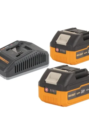 Achat Immédiat Procraft Starter Pack C20/6.5 Chargeur rapide 20 V 6,5 A + 2x 20/4 Turbo Batterie 4,0 Ah