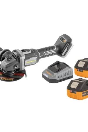 Promotion Saisonnière Procraft Industrial AG125Bbb Meuleuse d'angle sans fil 20 V 125 mm Brushless + 2x batterie 4,0 Ah + chargeur