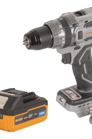 Nouvelle Collection Procraft CD20Abb Perceuse-visseuse sans fil 20 V 85 Nm + 1x batterie 4,0 Ah - sans chargeur