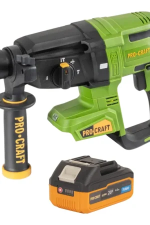 Paiement Sécurisé Procraft PHA40bb Marteau perforateur sans fil 20 V 2,6 J SDS plus Brushless + 1x batterie 4,0 Ah - sans chargeur