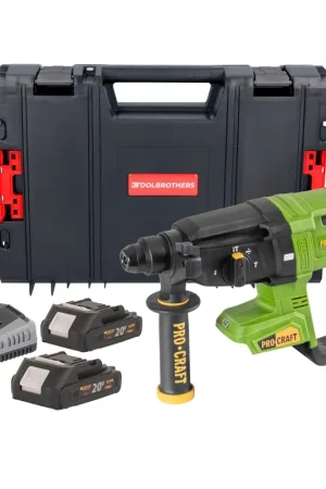 Procraft PHA40bb Marteau perforateur sans fil 20 V 2,6 J SDS plus Brushless + 2x batterie 2,0 Ah + chargeur + boîte à outils RHINO Affaire À Saisir