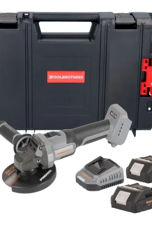 Procraft Industrial AG125Abb Meuleuse d'angle sans fil 20 V 125 mm Brushless + 2x batterie 2,0 Ah + chargeur + boîte à outils RHINO Offre Spéciale